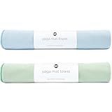 S&T INC. Yoga Mat Towel, Quick Dry Towel, Soft and Absorbent for Gym, Pilates, and Hot Yoga Mat, 2 Pack, 26.5 inches x 72 inches, Microfiber, Blue & Sage Green
