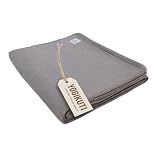 Yogikuti Iyengar Cotton Yoga Blanket Set of One – Thick Handwoven Yoga Blankets for Restorative Yoga, Meditation & Pranayama – Premium Cotton Yoga Blanket for Support & Comfort in Pranayama (Gray)