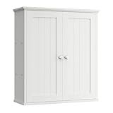 Shintenchi Bathroom Wall Medicine Cabinet with 2 Door, Bathroom Storage Organizer Over The Toilet,Space Saving Storage with 3-Tier Shelves,Solid White