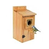 KraAra Bird Houses for Outside Clearance with Copper Guard, Pine Bird House Outdoor, Bluebird Finch Swallow Wren Chickadee No Assembly Required, 1 Pack