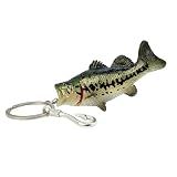 Bass Fishing Keychain Gifts, Bass Fish Key Chain For Men, Cool Fishing Keychain Stuff Funny For Fishing Lovers Fisherman For Dad Boyfriends Stocking Stuffers Birthday Christmas Animal Accessories