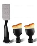 Wuqazu 3 PCS Automotive Interior Detail Kit - 2 Curved Soft Bristle Brushes & 1 Double Head 2-in-1 Duster | Scratch-Free Dusting for Dashboard, Vents, Hard-to-Reach Areas | Fits All Vehicles | Durable