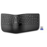 TECKNET Wireless Ergonomic Keyboard Rechargeable, 2.4G+Bluetooth Ergo Cordless USB Computer Keyboard, Wrist Rest, Natural Typing, Stain-Resistant Fabric, Compatible For Windows Computer Desktop Laptop