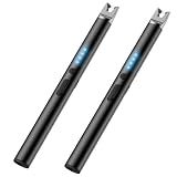 2 Packs Lighters Electric Candle Lighter Rechargeable Long Lighters Matches