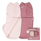 Momcozy Swaddles for Newborns, Quiet Fastener Swaddle Suitable for Infant 0-3 Months, New-Parent-Friendly Sleep Sack, Reduce Startle Reflex, Newborn Boys Girls Registry Essentials, 2-Pack, Bloom