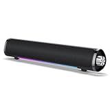 aowoka Computer Speakers, USB Powered PC Speakers, Hi-Fi Stereo Computer Sound Bar with Bluetooth & 3.5mm Aux, Computer Desktop Speaker with Multifunctional Knob，Gaming Speakers for pc, Laptop