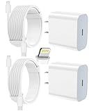 FEEL2NICE iPhone Charger Fast Charging 2 Pack Type C Wall Charger Block with 2 Pack [6FT&10FT] Long USB C to Lightning Cable for iPhone 14/13/12/12 Pro Max/11/Xs Max/XR/X,AirPods Pro