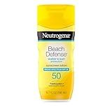 Neutrogena Sunscreen Lotion Beach Defense SPF 50, Face and Body Sunscreen, Hawaii Reef Act 104 Compliant, Octinoxate & Oxybenzone Free, Fast Absorbing Sun Care, 6.7 fl oz