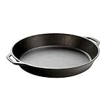Lodge 17 Inch Pre-Seasoned Cast Iron Skillet - Dual Assist Handles - Use in the Oven, on the Stove, on the Grill, or Over a Campfire - Black