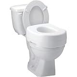 Carex Toilet Seat Riser, Adds 5 Inches of Height, Elevated and Raised Toilet Seat with 300 lbs Capacity, Standard Riser for Elderly and Handicap, Universal, Slip-Resistant, White