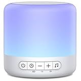 Easysleep White Noise Sound Machine with 30 Soothing Sounds 12 Night Light 32 Volume 3 Timers Portable Sleep Sound Machine for Office Travel Noise Canceling Lullaby & Rain Sound for Baby, Adults