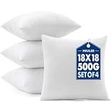 MIULEE 18x18 Pillow Inserts 4 Pack, 100% Virgin Fiber Filling Throw Pillows