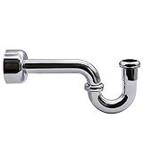 Westbrass A400-1-26 1-1/2" OD 17 gauge P-Trap with High Box Flange, Polished Chrome