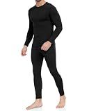 Thermal Underwear for Men Long Johns Set Fleece Lined Winter Cold Weather-Black L