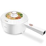 Bear Hot Pot Electric, 2L Multifunctional Portable Cooking Pot, 1000W Rapid Noodles Electric, Non-Stick Frying Pans for Steak, Egg, Ramen, Oatmeal With Dual Power Adjustment