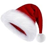 BSVI Baby/Kids/Adults Christmas Hat Double Santa Hat Red Velvet Xmas Hats
