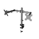 Simple Trending Dual Monitor Stand, Monitor Arm, Heavy Duty Adjustable Monitor Desk Mount for 2 Screens up to 27 Inches, (Black)