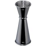 Briout Double Cocktail Jigger for Bartending, 2 OZ & 1 OZ,Rolled Edge Black