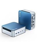 Glorlin Mini PC Ryzen 7 6800H(up to 4.7GHz), 16GB LPDDR5 512GB NVMe SSD, Radeon 680M, Triple 4K Display HDMI/DP/Type-C, Dual LAN, WiFi 6 BT5.3, Mini Desktop Computer for Office, Home & Gaming