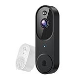 Guggre 1080P Wireless Video Doorbell Camera, Night Vision, Cloud Storage (Sold Separately), 2.4GHz Wi-Fi Only, Smart AI Human Detection, Real-Time Alert, 2-Way Audio, Battery Powered