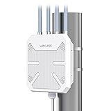 WAVLINK AX1800 Outdoor WiFi 6 Extender, Dual Band Outdoor Access Point, Long Range WiFi Extender Signal Booster, IP67 Weatherproof, Active PoE, 4x8dBi Antennas, for Farm, Yard, Campsite, Starlink
