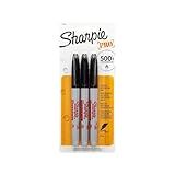 Sharpie 13763PP Industrial Fine Point Permanent Marker Withstand Up To 500F Designed for Industrial and Laboratory Users Black Color 1 Blister with 3 Markers