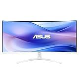 ASUS 34” Ultra-Wide Curved Eye Care Monitor (VU34WCIP-W) – WQHD (3440x1440), 1500R Curvature, Frameless, 100Hz, Nano-ion, SmoothMotion, Eye Care Plus, USB-C PD 65W, Speakers, 3 yr Warranty