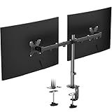 Pholiten Dual Monitor Stand, Heavy Duty Adjustable Monitor Arm Desk Mount for 2 Screens up to 32 Inches, Tilt, Swivel, Rotate, Supports 22 Lbs Per Monitor Arm