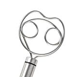AUTUMNSWAN Premium Stainless Steel Danish Dough Whisk – Dishwasher Safe Handheld Bread Mixer for Sourdough, Pizza, and Pastry Baking Tool