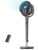 DREO Fan for Bedroom, 120° Oscillating Standing Fans, Quiet Floor Fan with DC Motor, 100ft Pedestal Fans for Room, 9 Speeds, 4 modes, 20dB, 120° Manual Vertical, 37-42" Adjustable Height, 8H Timer