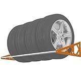 Fioracl Tire Rack Wall Mount Adjustable 31"-56" Tire Storage Rack Wall Mount wheel rack with Heavy Duty Telescopic RodsSteel 400 Pound Weight Capacity (Orange)