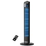 FOHERE Tower Fan for Bedroom, 36" Oscillating Tower Cooling Fan with Remote Control, 12-Hour Timer and Sleep Mode, Portable Stand up Floor Bladeless Fan for Living Room Office, Black