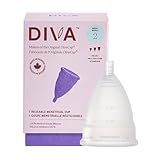 DIVA Cup - Medical Grade Silicone Cup for Period Care - Reusable Menstrual Cup - Up to 12 Hours of Continuous Wear - Model 2 (for Wide Vaginal Canals, Post-Partum & Ages 35+)