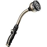 RESTMO Watering Wand Heavy Duty, Metal Garden Hose Wand with 10 Spray Patterns, 15-Inch Long Hose Nozzle Sprayer with Thumb Flow Control, Ideal to Water Hanging Baskets and Shrubs