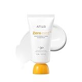 Anua, Zero-Cast Moisturizing Sunscreen SPF 50, Glow Natural Sunscreen for face, No White Cast, Hyaluronic Acid, Niacinamide, Oil-Free, Korean Skincare, 1.69 fl oz
