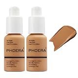 2 Pack PHOERA Foundation 106 Warm Sun Makeup,Full Coverage Foundation for Women and Girls