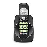 VTech Cordless Phone with DECT 6.0, Full-Duplex Speakerphone, Lighted Display, Backlit Keypad, Caller ID/Call Waiting, Volume Control, Hearing Aid Compatible, Wall Mount | VG131-11 (Black)