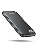 Powerbank Fast Charging Max 12V/4.5A, Ultra Slim Portable Charger USB C 10000mah, Travel Power Bank for iPhone 11 12 13 14 15 16 Samsung Android, DC Lightweight Battery Pack Phone Charger, Deep Black