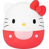Squishmallows Original Sanrio 12in Hello Kitty in Red Overalls – Official Jazwares Plush (Medium-Sized)