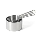 Martha Stewart Richburn 4-Piece Stainless Steel Measuring Cups Set – Durable and Accurate Kitchen Measuring Tools for Baking and Cooking