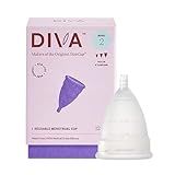 DIVA Cup - Medical Grade Silicone Cup for Period Care - Reusable Menstrual Cup - Up to 12 Hours of Continuous Wear - Model 2 (for Wide Vaginal Canals, Post-Partum & Ages 35+)