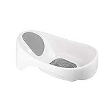 Boon Soak 3 Stage Baby Bathtub - Baby Bath Tub with Three Support Positions for Newborn to Toddlers - Color Changing Drain Plug for Ideal Bath Temperature - Gray - Ages 0 to 18 Months and Up