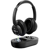 ZUPVIY Wireless TV Headphones for Seniors with Transmitter,Black