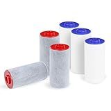 Replacement Filter Set for Weddell Duo - High-efficiency Shower Water Filtration System that Removes Chlorine/PFAS/Contaminants for Better Skin and Hair Health (3R+3B)