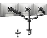 MOUNTUP Triple Monitor Stand Mount - 3 Monitors Desk Mount for Computer Screens Up to 27 inch, Triple Monitor Arm with Gas Spring, Heavy Duty Monitors Stand, Each Arm Holds 4.4-19.8 lbs, Black