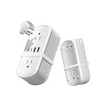 8 in 1 Travel Power Strip with USB C Ports - 4.9FT Wrap-Around Extension Cord, Compact Power Strip with 2 A & 2 C & 4 AC Ports for Multiple Devices for Travel/Dorm/Office, Travel Essentials (1 Pack)