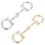 Tucnoeu 2pcs Horse Bit Buckle Double Silk Scarf Buckle Ring,D Ring Snaffle Bit Buckles for Women Diy Snaffle Horse Jewelry Loafer Shoes Decoration