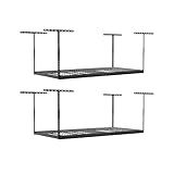 2-Pack 4 x 8 MonsterRax Overhead Garage Storage Rack, Ceiling Racks for Garage, Organization Shelving, Adjustable Hanging Shelf, Grey, 24"-45" Height Adjustment