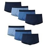 Hanes Classics Mens TAGLESS No Ride Up Briefs with Comfort Flex Waistband Assorted 7-Pack (7764L7)- Blue Assorted, Large