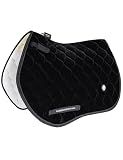 Harrison Howard Velvet English Saddle Pad - Close Contact Soft Cushioning Pad for Horse Riding Back Black